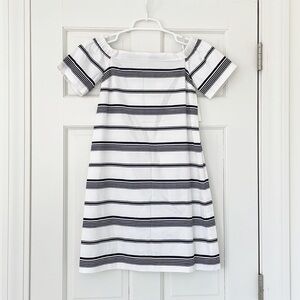 NWT MAISON JULES dress size XXS white and black summer shortsleeve cotton